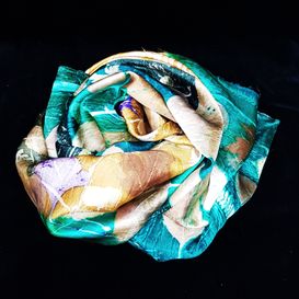 satijnzijde shawl met ecoprint